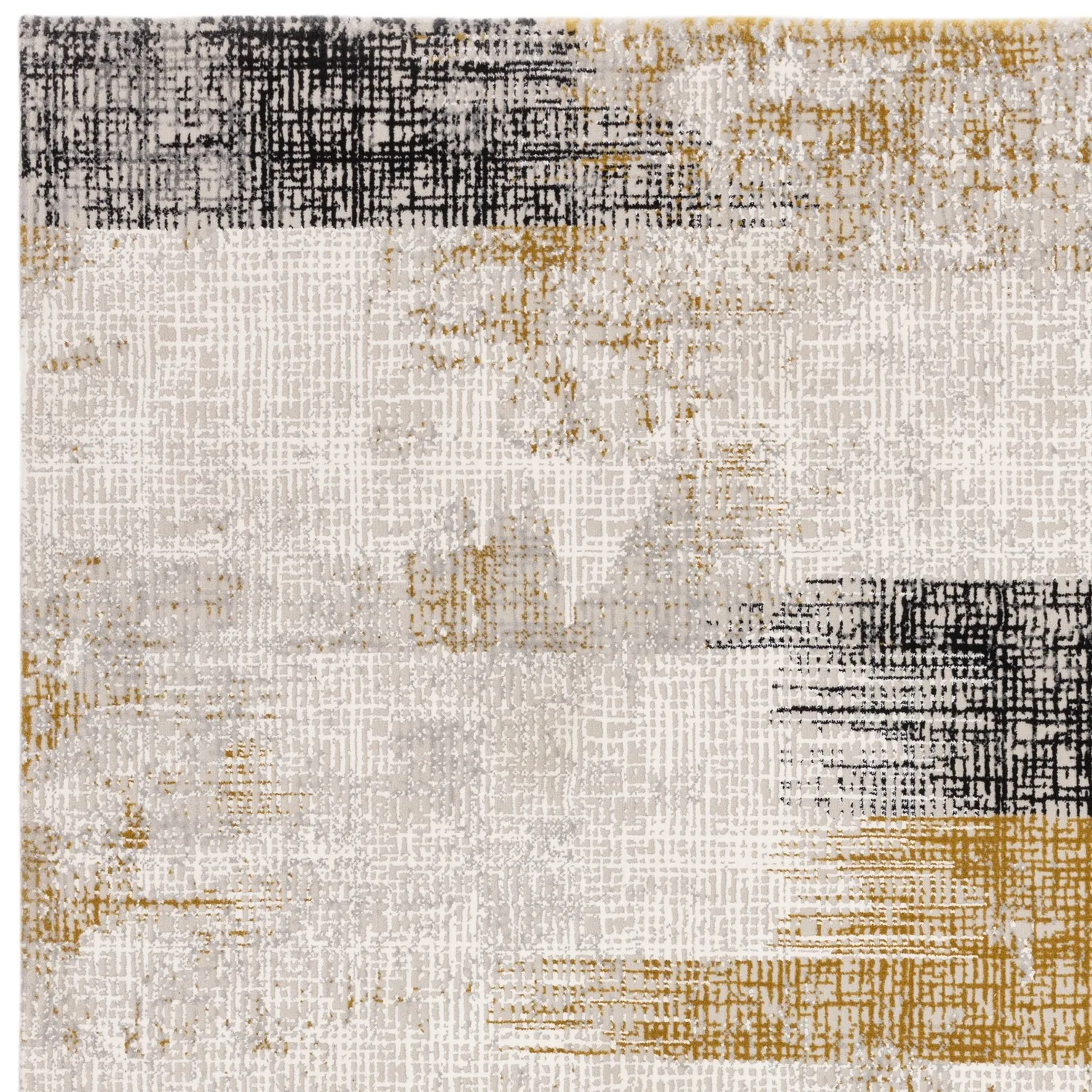 Large Abstract Rug - Gold, Polyester