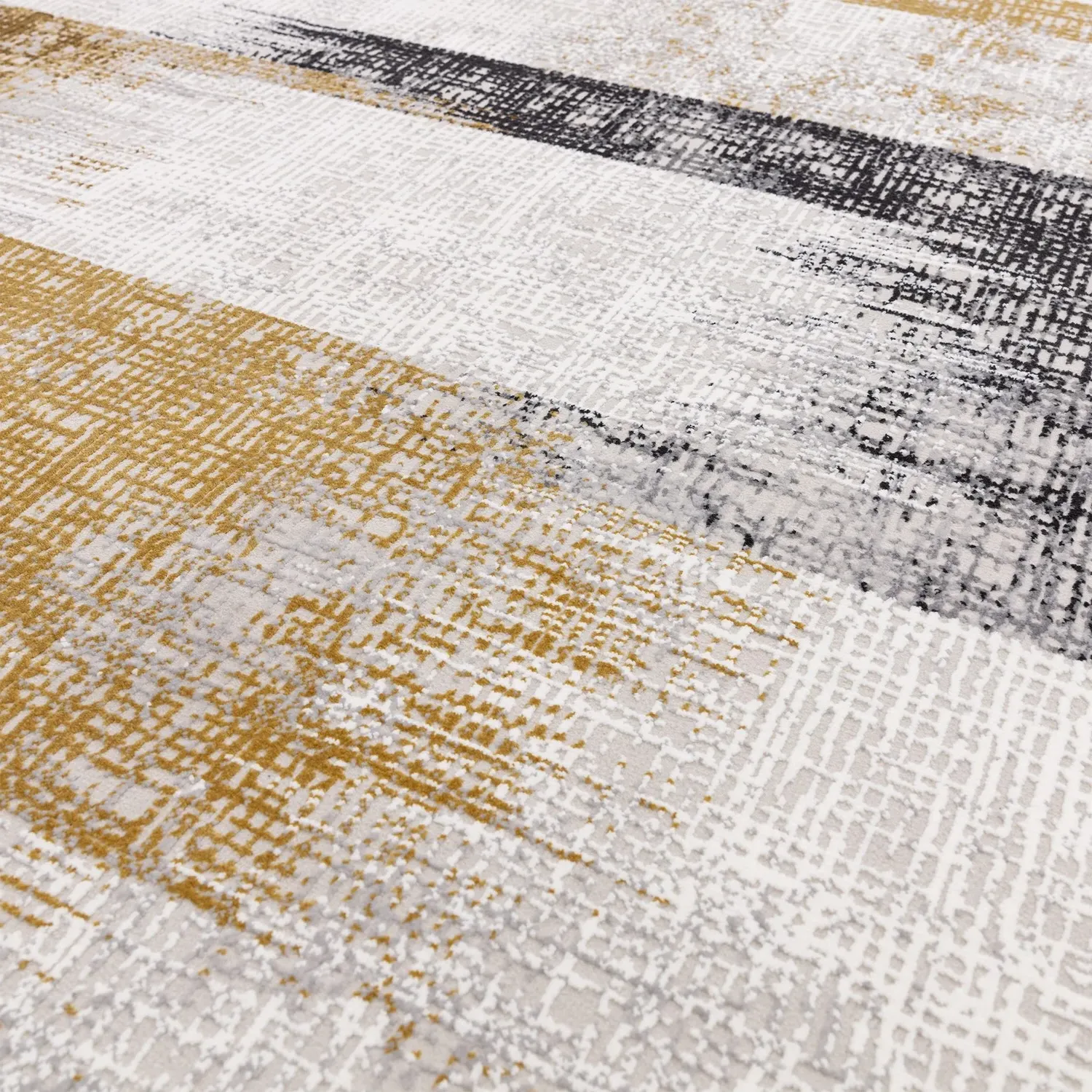 Large Abstract Rug - Gold, Polyester