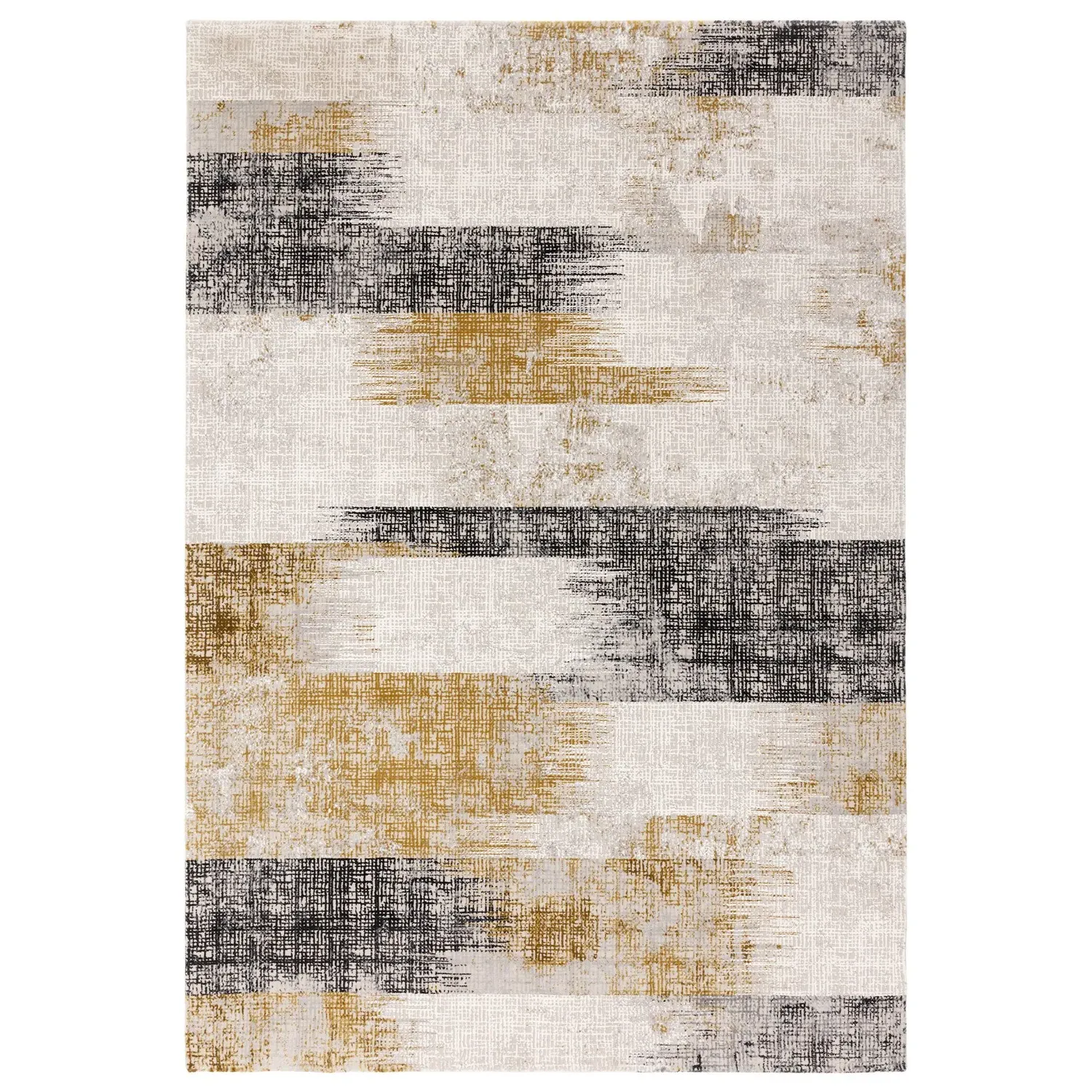 Large Abstract Rug - Gold, Polyester