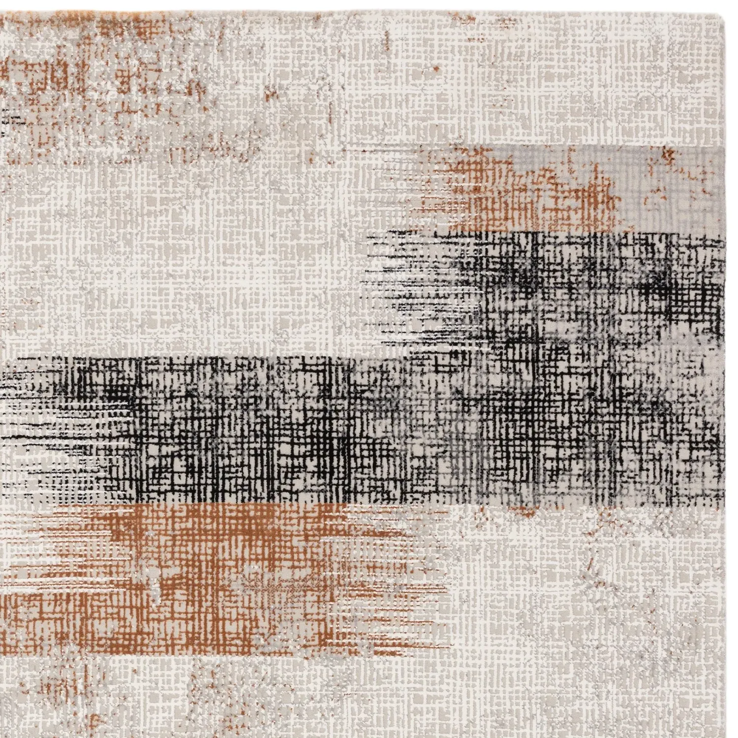 Large Abstract Rug - Orange, Polyester