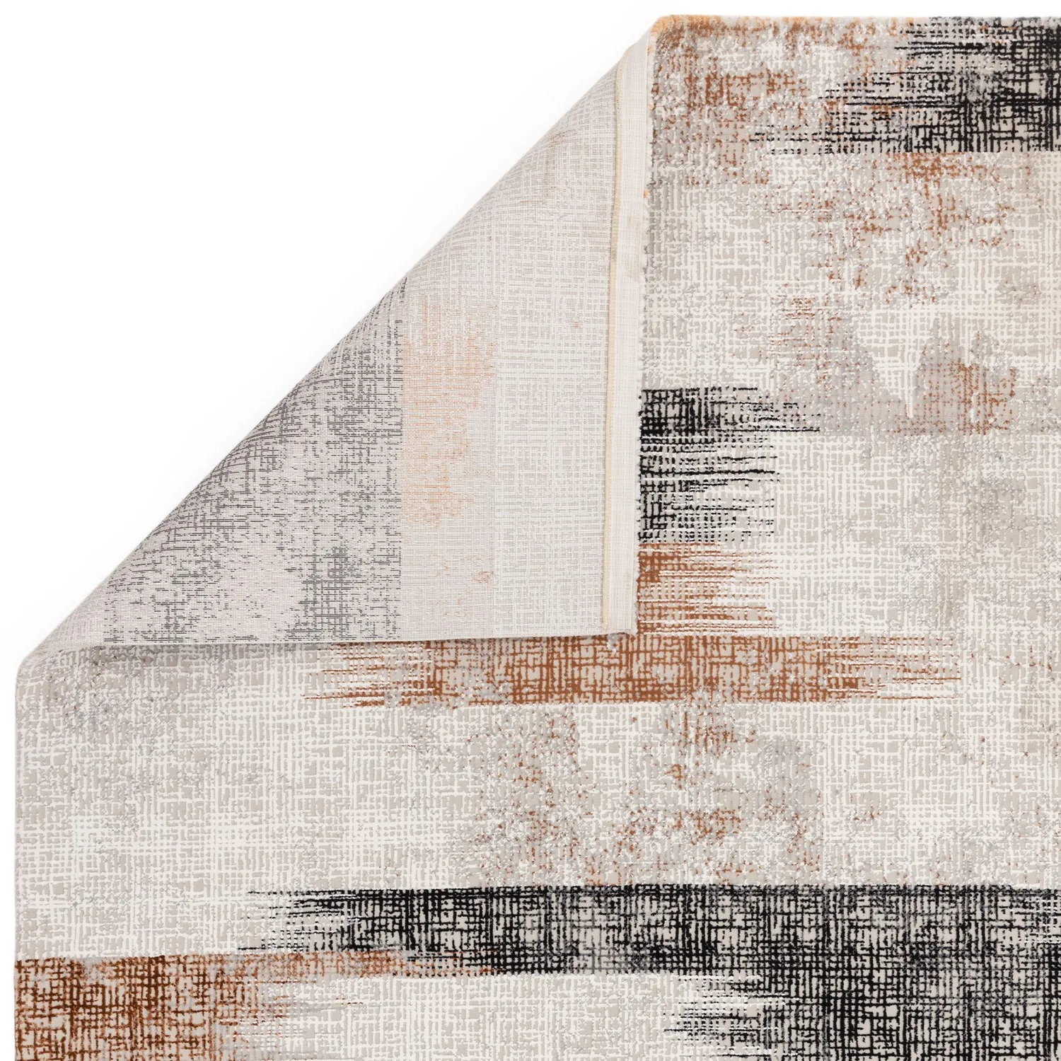 Large Abstract Rug - Orange, Polyester