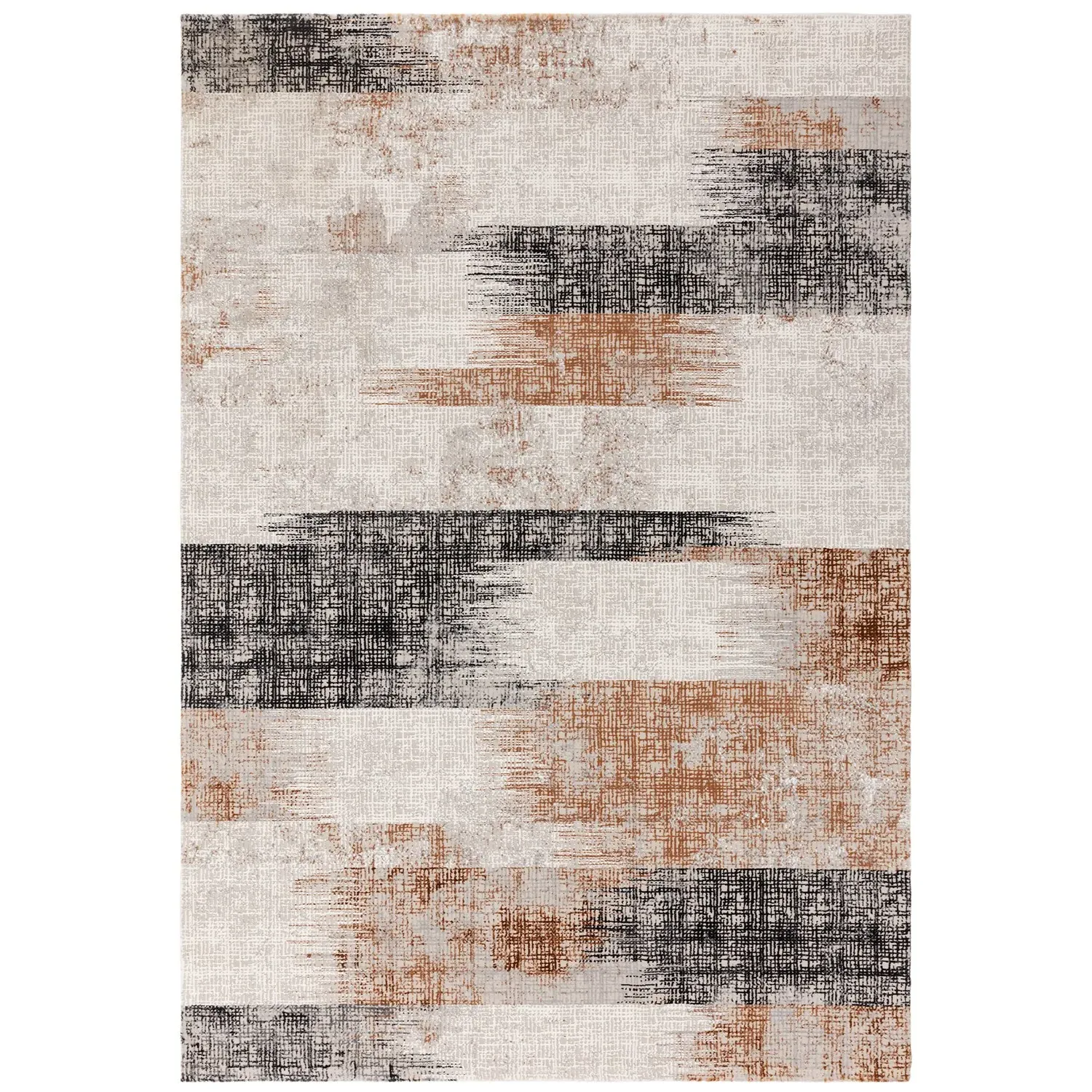 Large Abstract Rug - Orange, Polyester