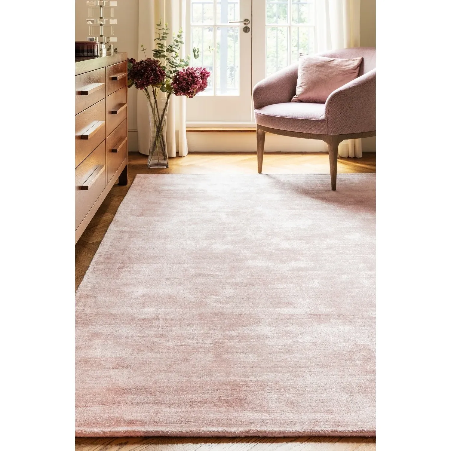 Large Area Rug Hand-Woven - Pink, Viscose image