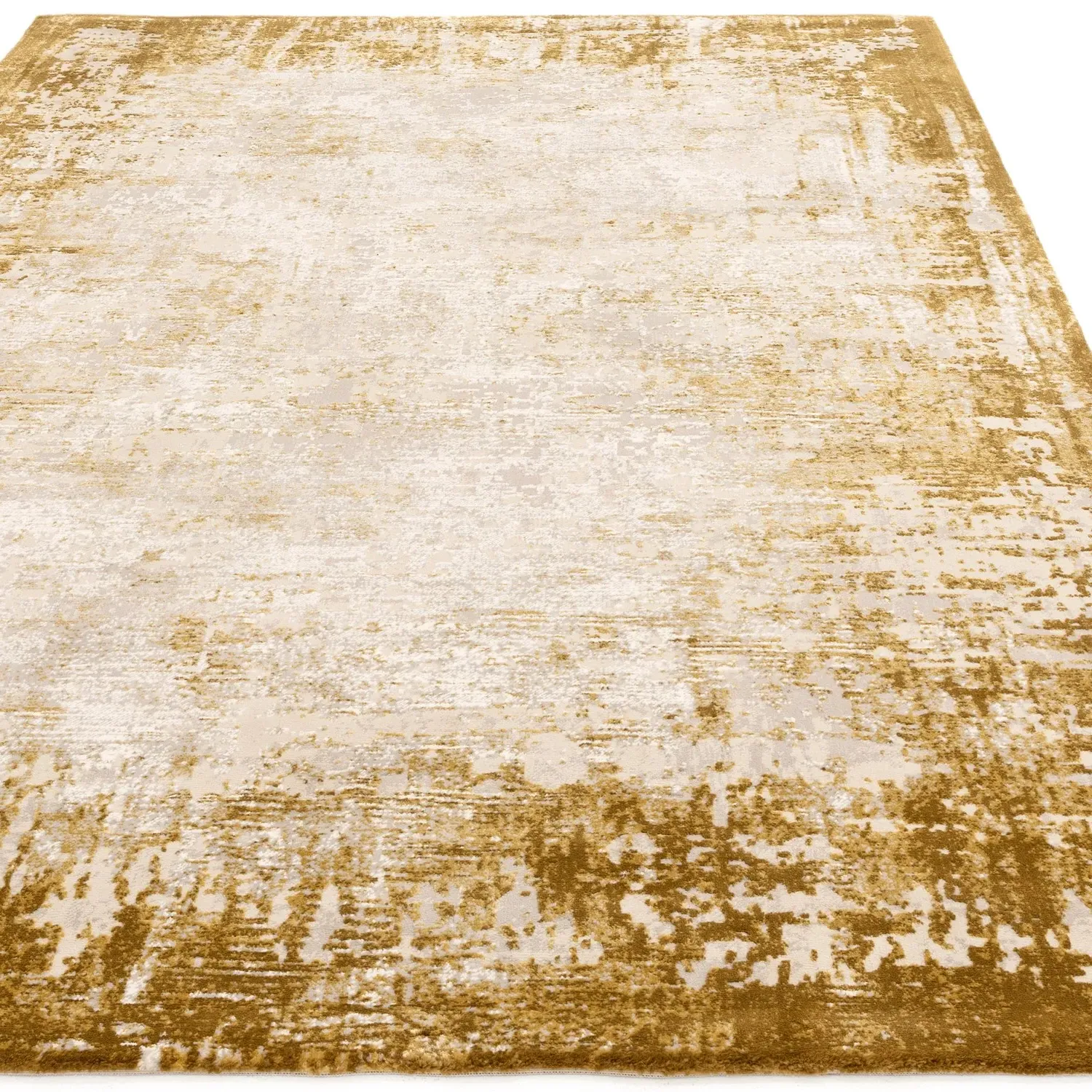 Large Border Rug - Gold, Polyester