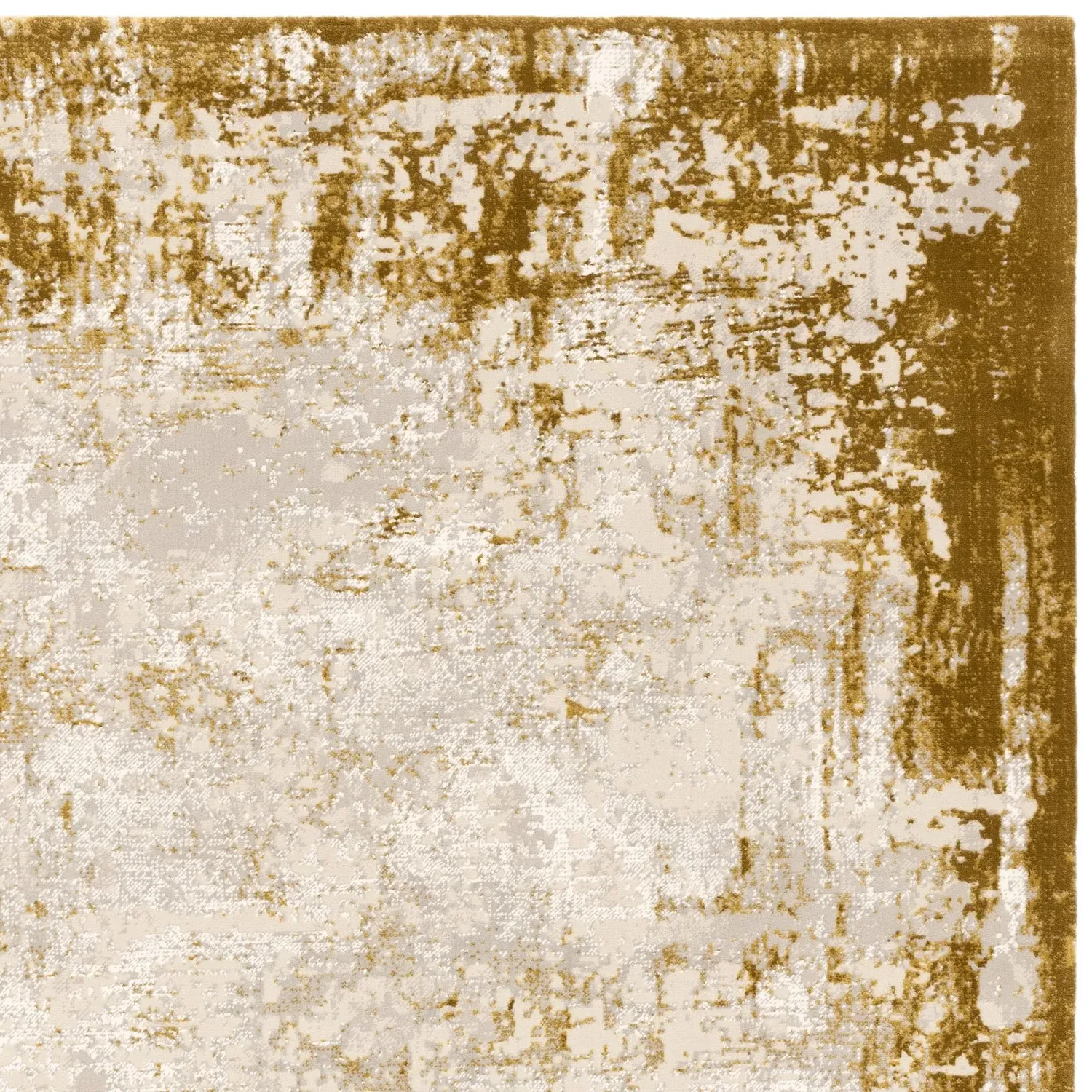 Large Border Rug - Gold, Polyester