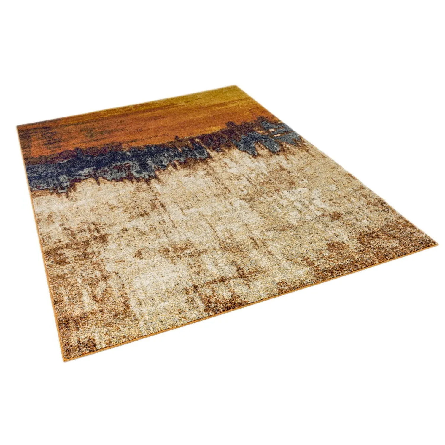 Large Distressed Ombre Rug - Orange, Polypropylene