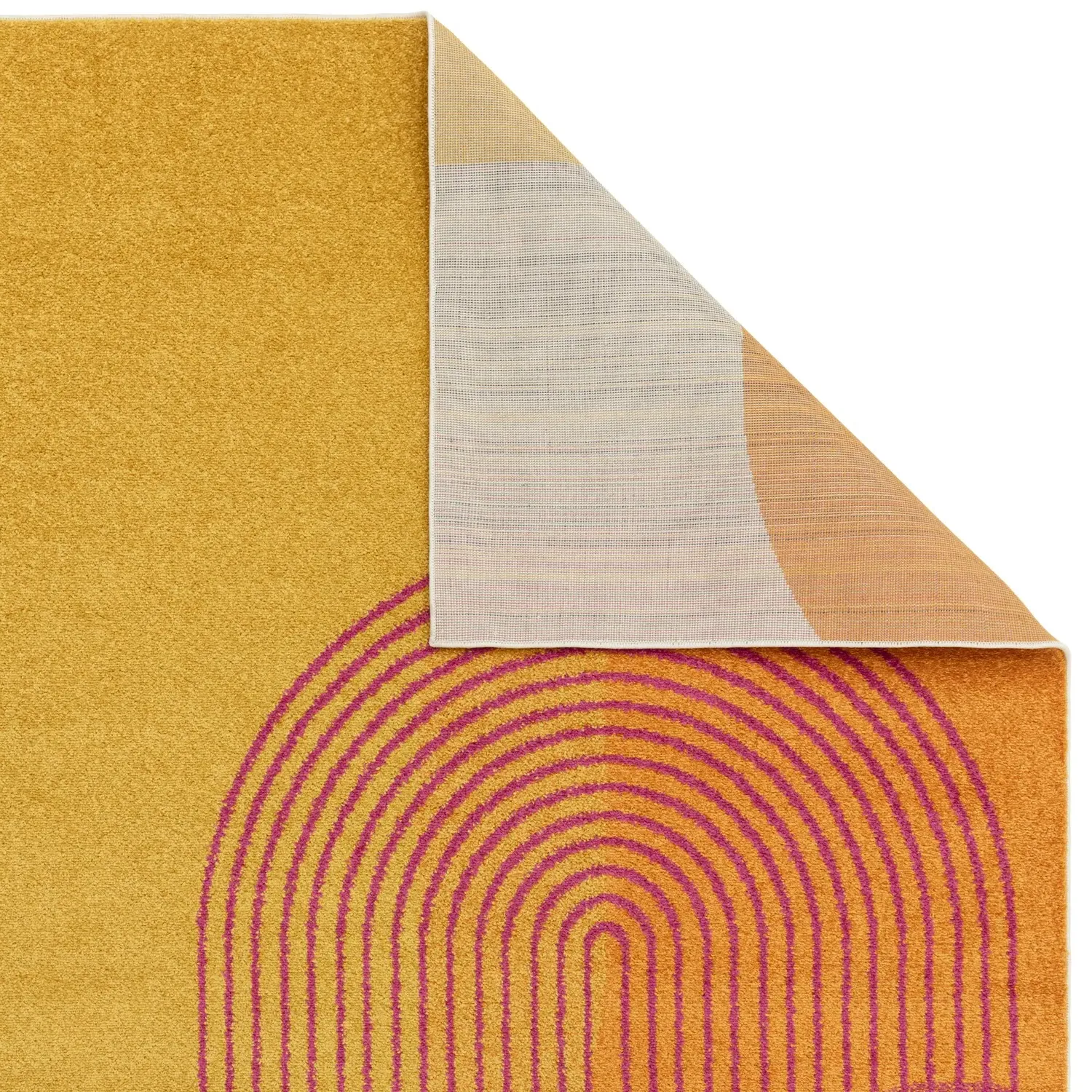 Large Geometric Rug - Orange, Polypropylene
