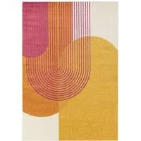 Large Geometric Rug - Orange, Polypropylene