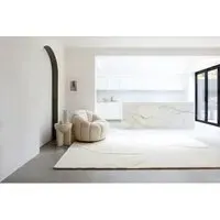 Large Hand Carved Rug - Cream, New Zealand Wool