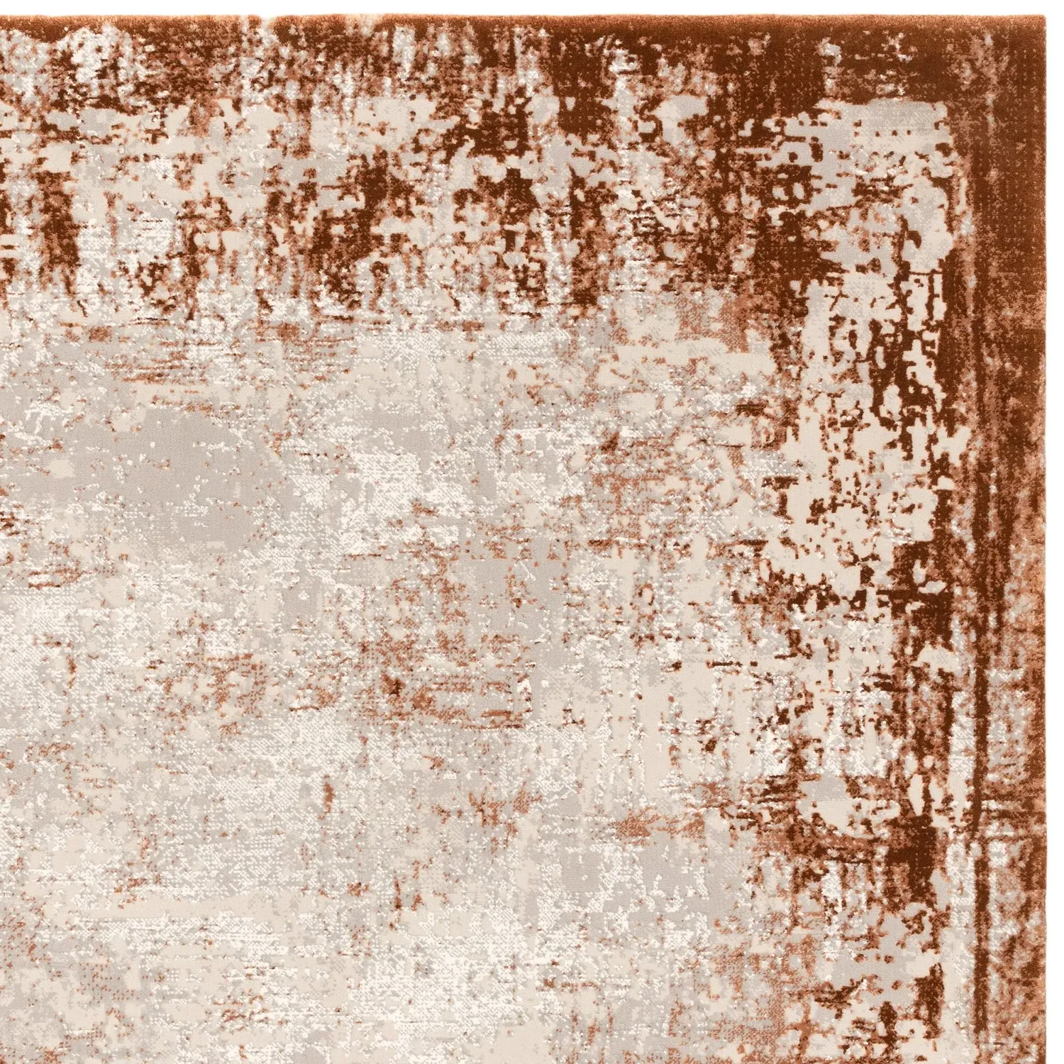 Large Persian Border Rug - Orange, Polyester