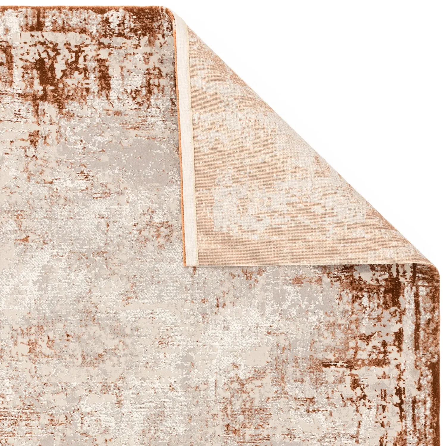 Large Persian Border Rug - Orange, Polyester