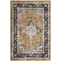 Large Persian Medallion Rug - Gold, Polyester
