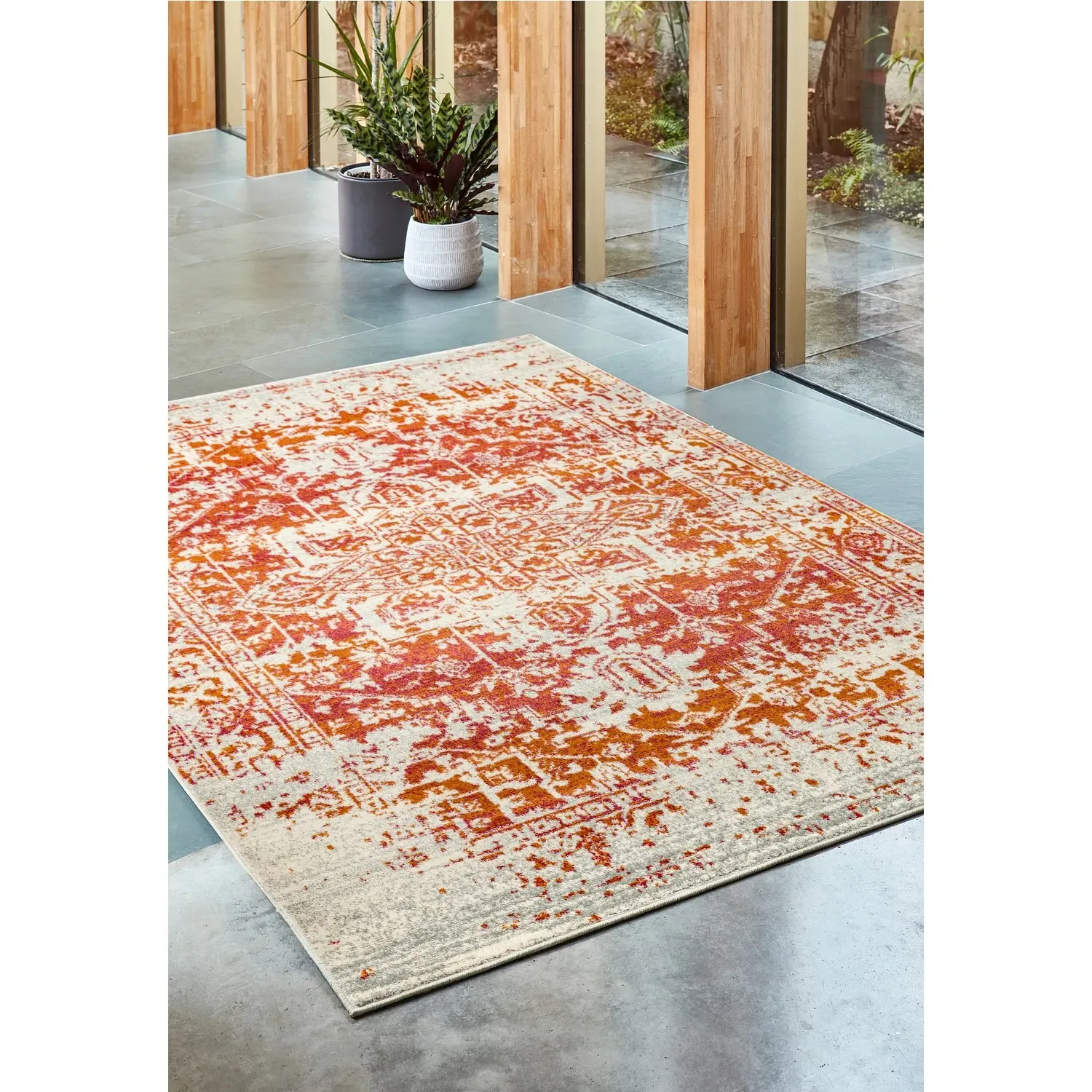 Large Persian Rug - Orange, Polypropylene