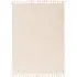 Medium Woven Rug with Fringed Edging - Cream