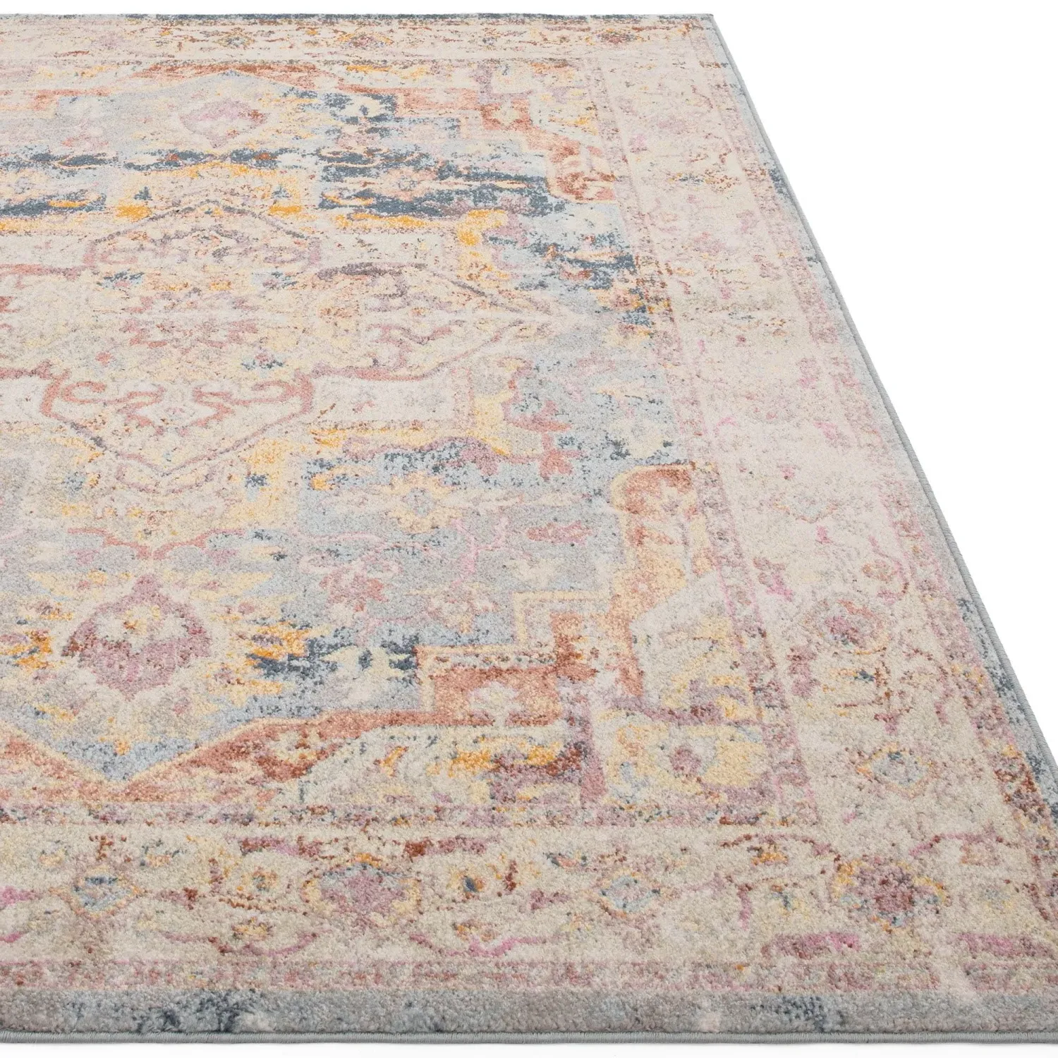 Persian Rug with Distressed Detail - Multi, Polypropylene