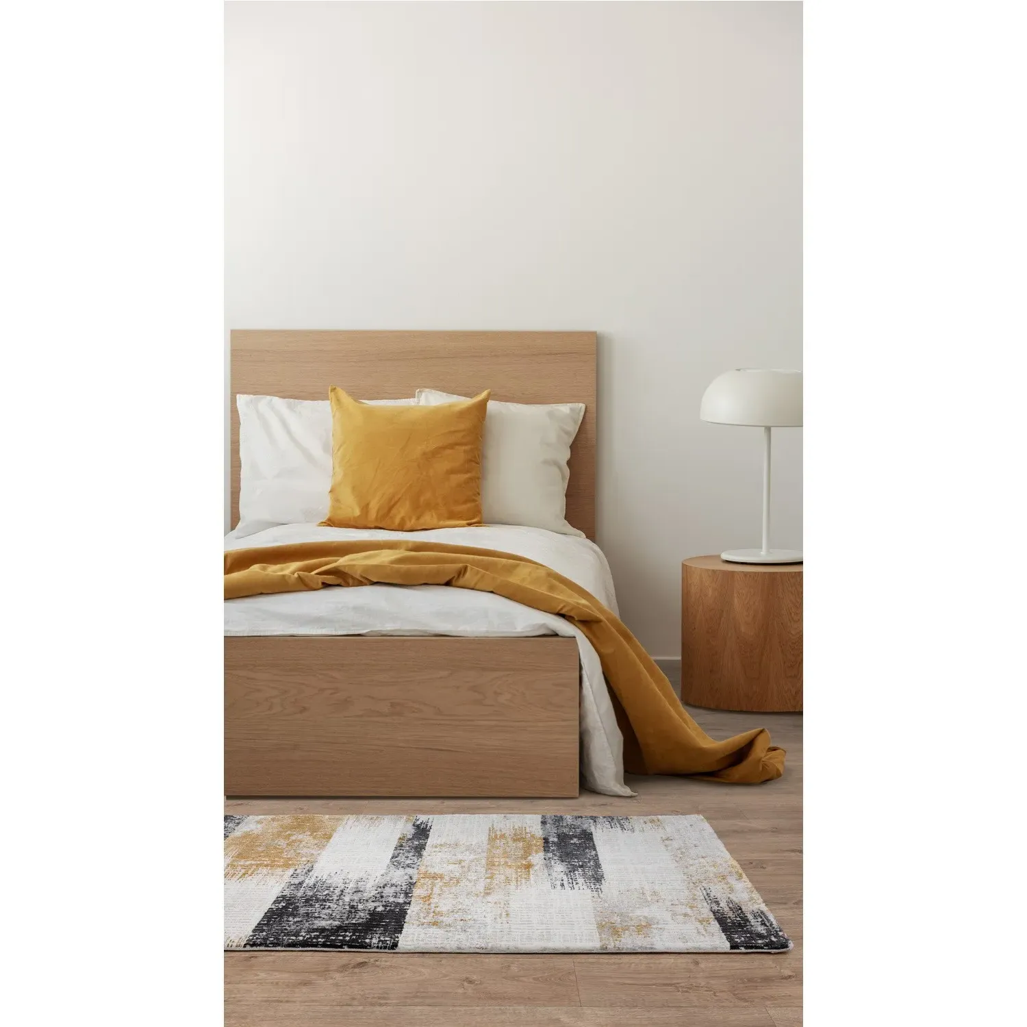 Rectangular Abstract Rug - Gold, Polyester