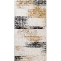 Rectangular Abstract Rug - Gold, Polyester