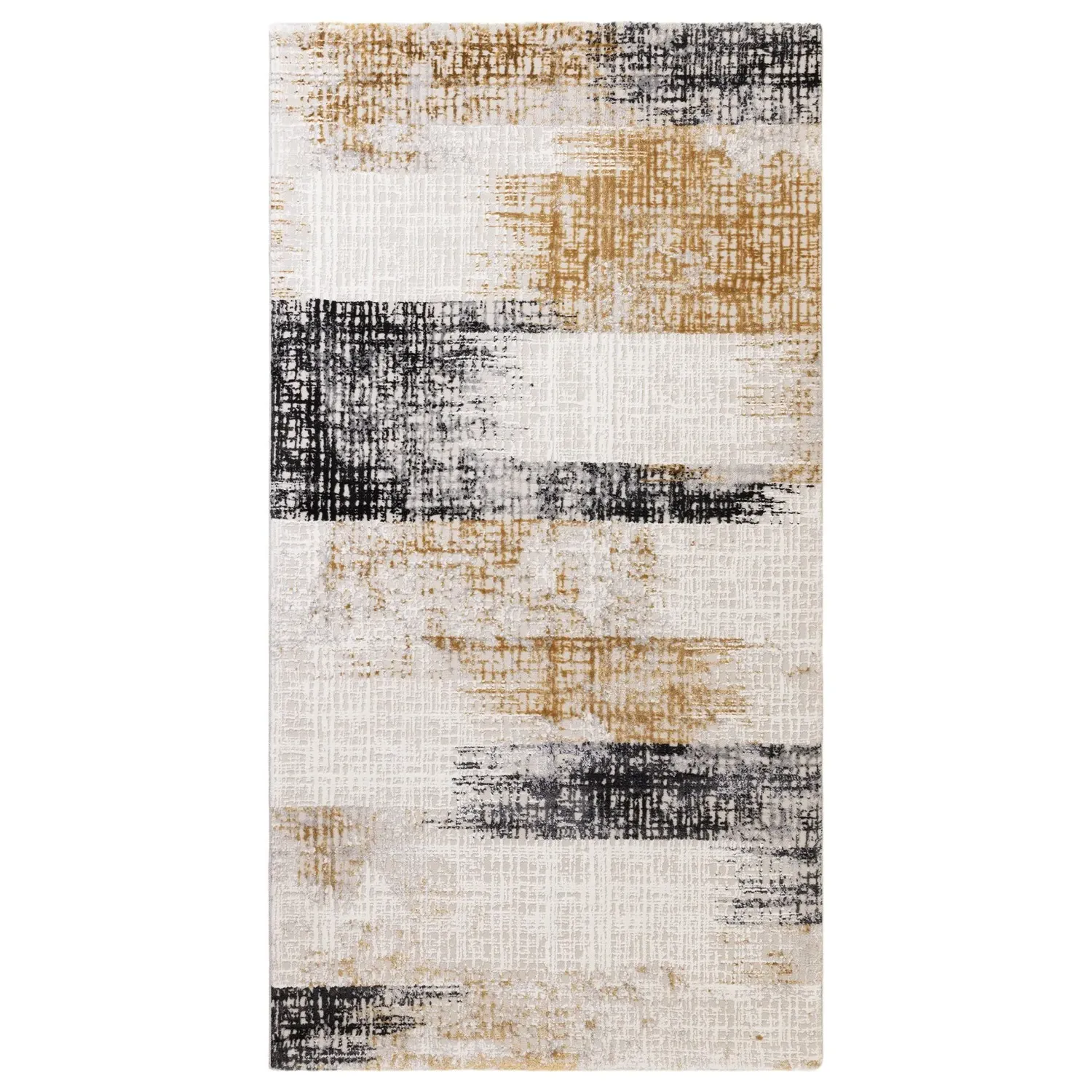 Rectangular Abstract Rug - Gold, Polyester image