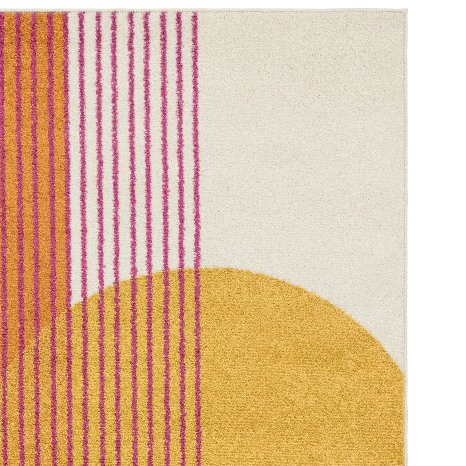 Rectangular Geometric Rug - Orange, Polypropylene