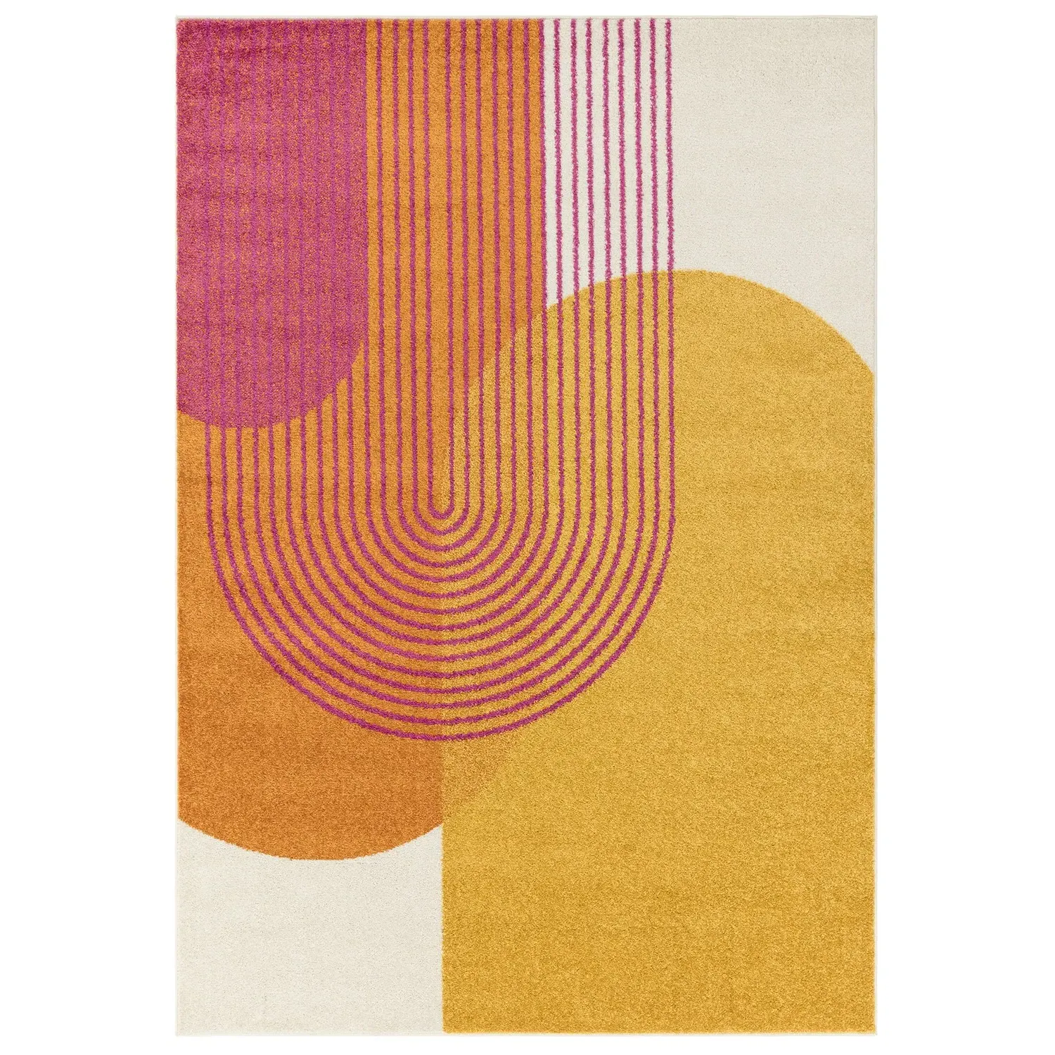 Rectangular Geometric Rug - Orange, Polypropylene image