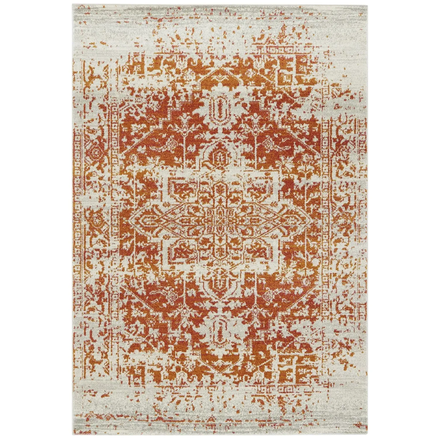 Rectangular Persian Rug - Orange, Polypropylene