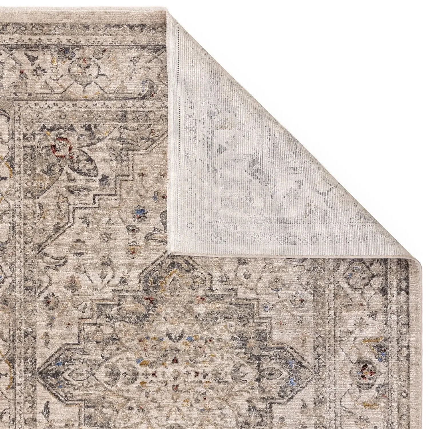 Rectangular Persian Rug with Medallion - Beige