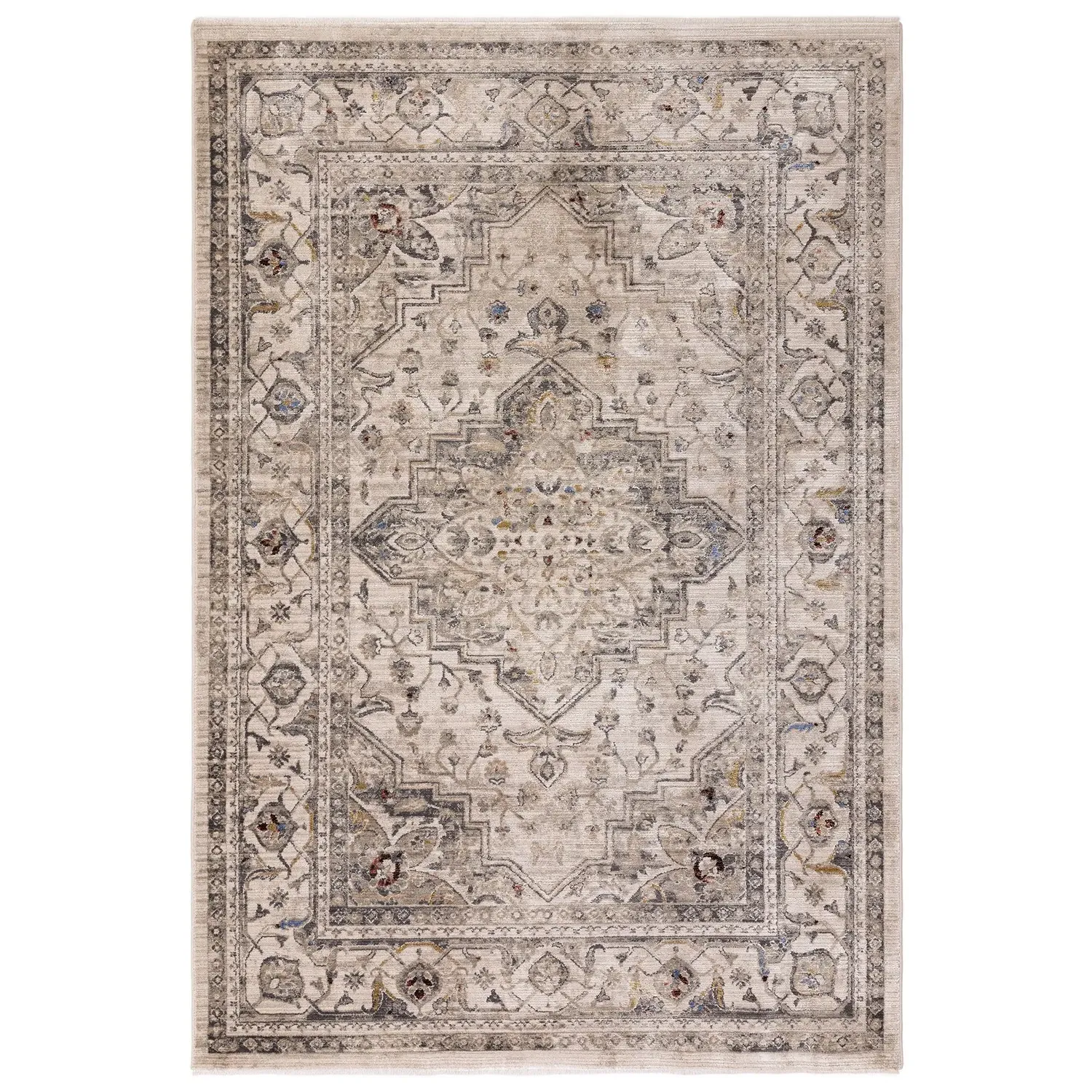 Rectangular Persian Rug with Medallion - Beige image