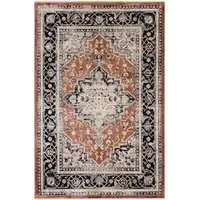 Rectangular Persian Rug with Medallion - Orange