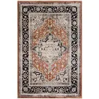 Rectangular Persian Rug with Medallion - Orange