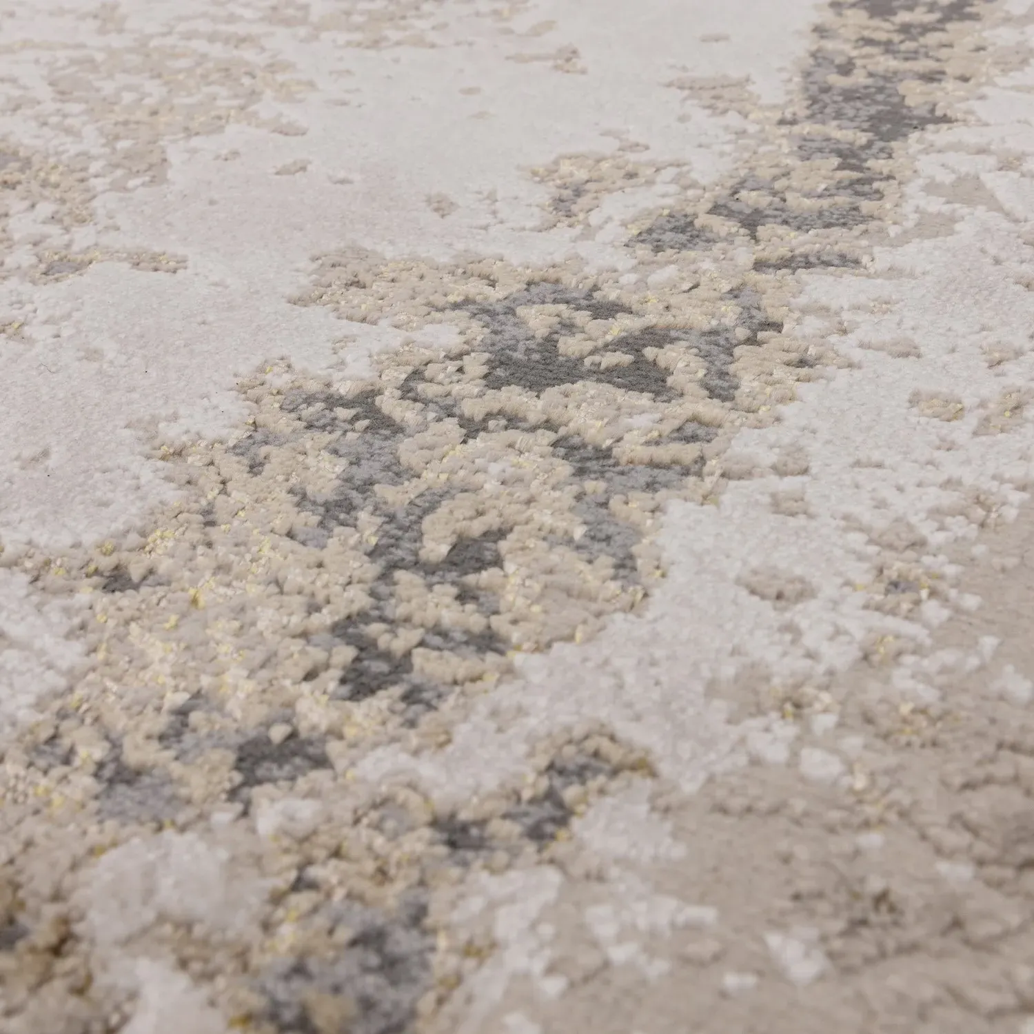 Rectangular Rug Abstract Marble - Silver, Polyester