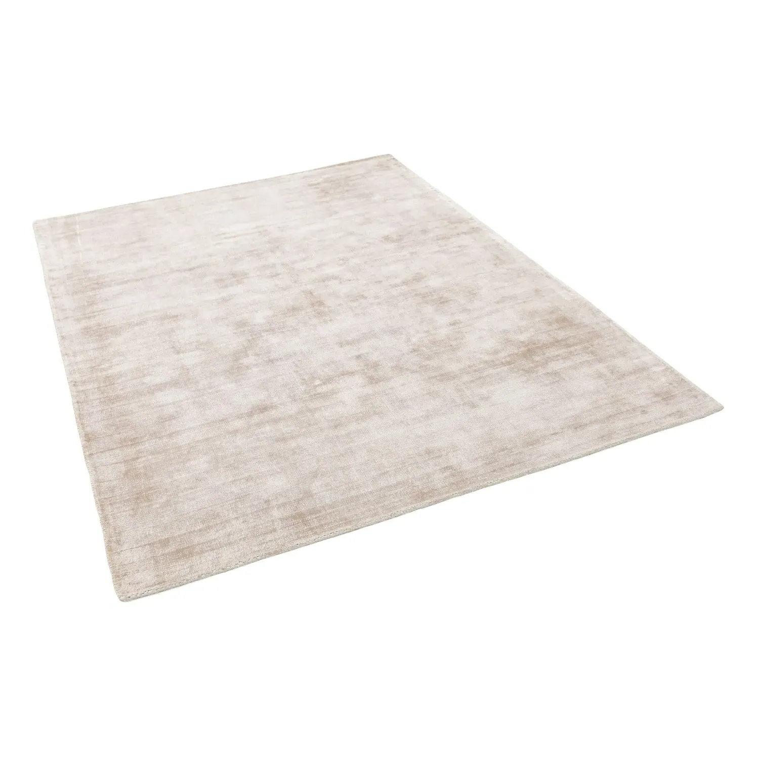 Rectangular Rug Hand-Woven - Beige, Viscose