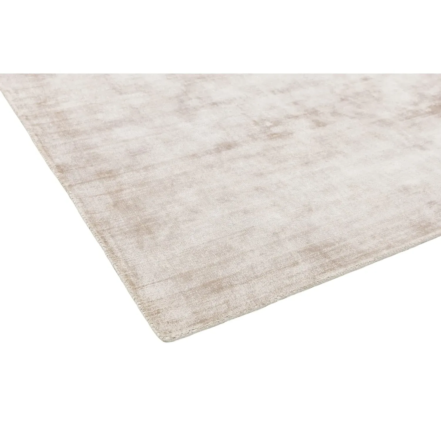 Rectangular Rug Hand-Woven - Beige, Viscose