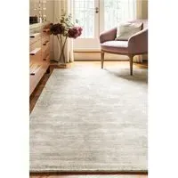 Rectangular Rug Hand-Woven - Beige, Viscose