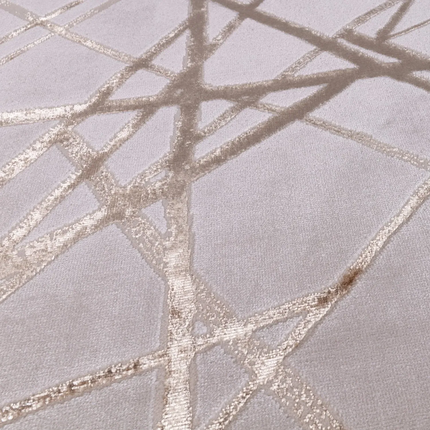 Rectangular Rug with Abstract Pattern - Cream