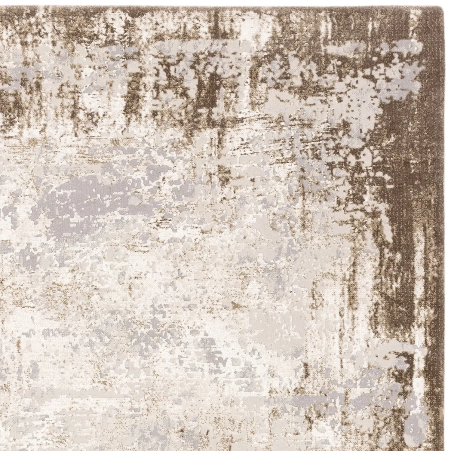 Rectangular Rug with Border - Beige, Polyester