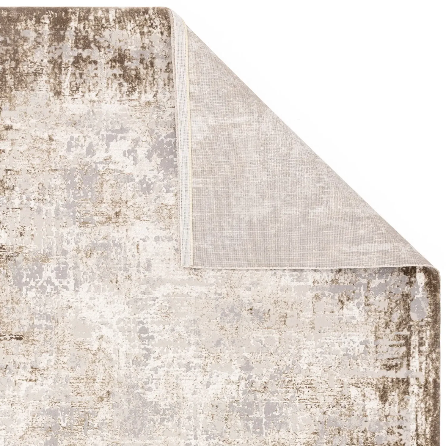 Rectangular Rug with Border - Beige, Polyester