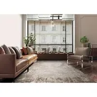 Rectangular Rug with Border - Beige, Polyester