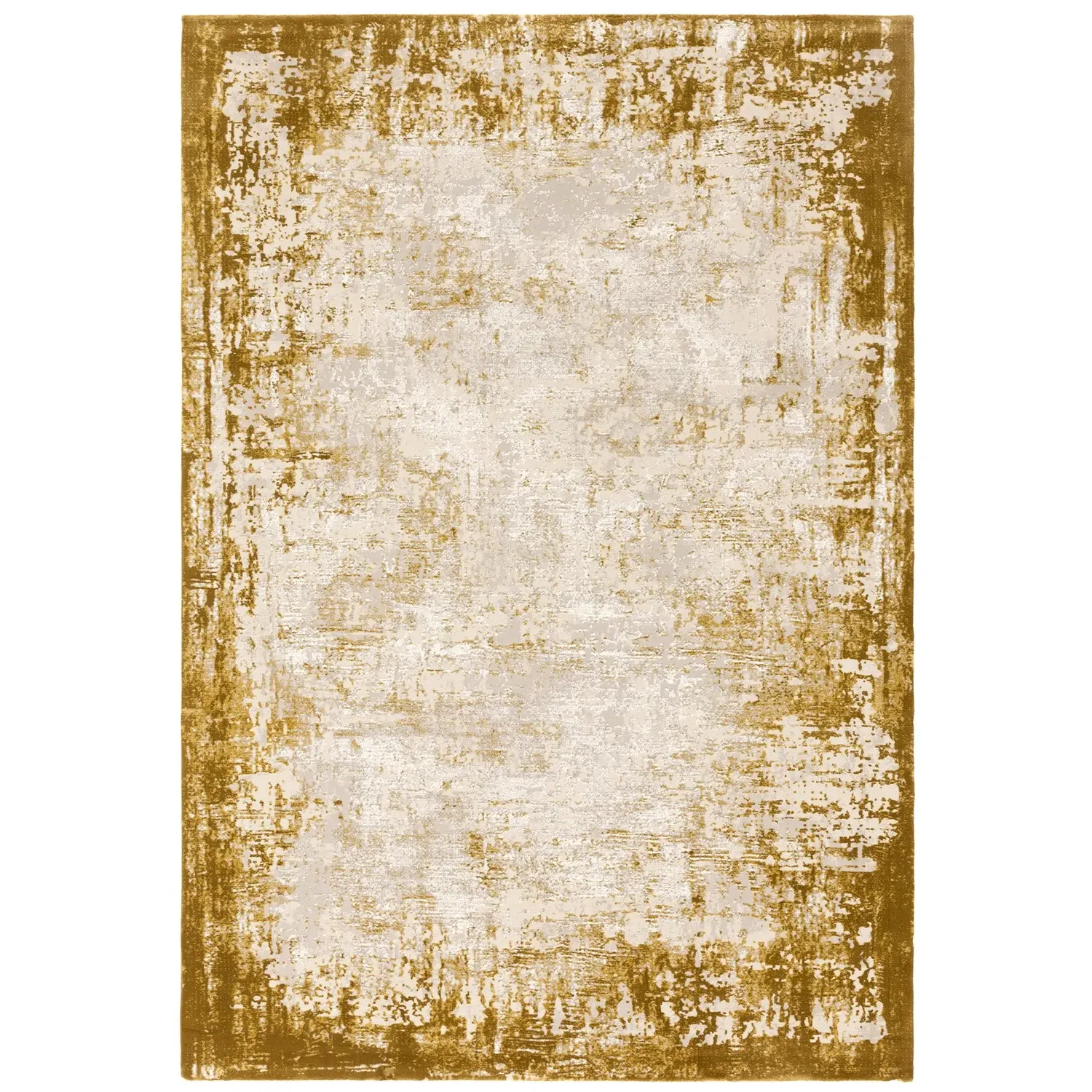 Rectangular Rug with Border - Gold, Polyester