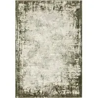 Rectangular Rug with Border - Green, Polyester