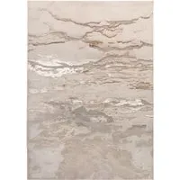 Rug with Marble Effect - Beige, Polyester