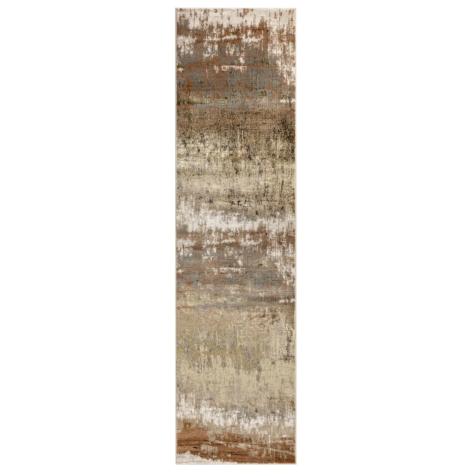 Runner Rug Abstract Design - Beige, Polyester image
