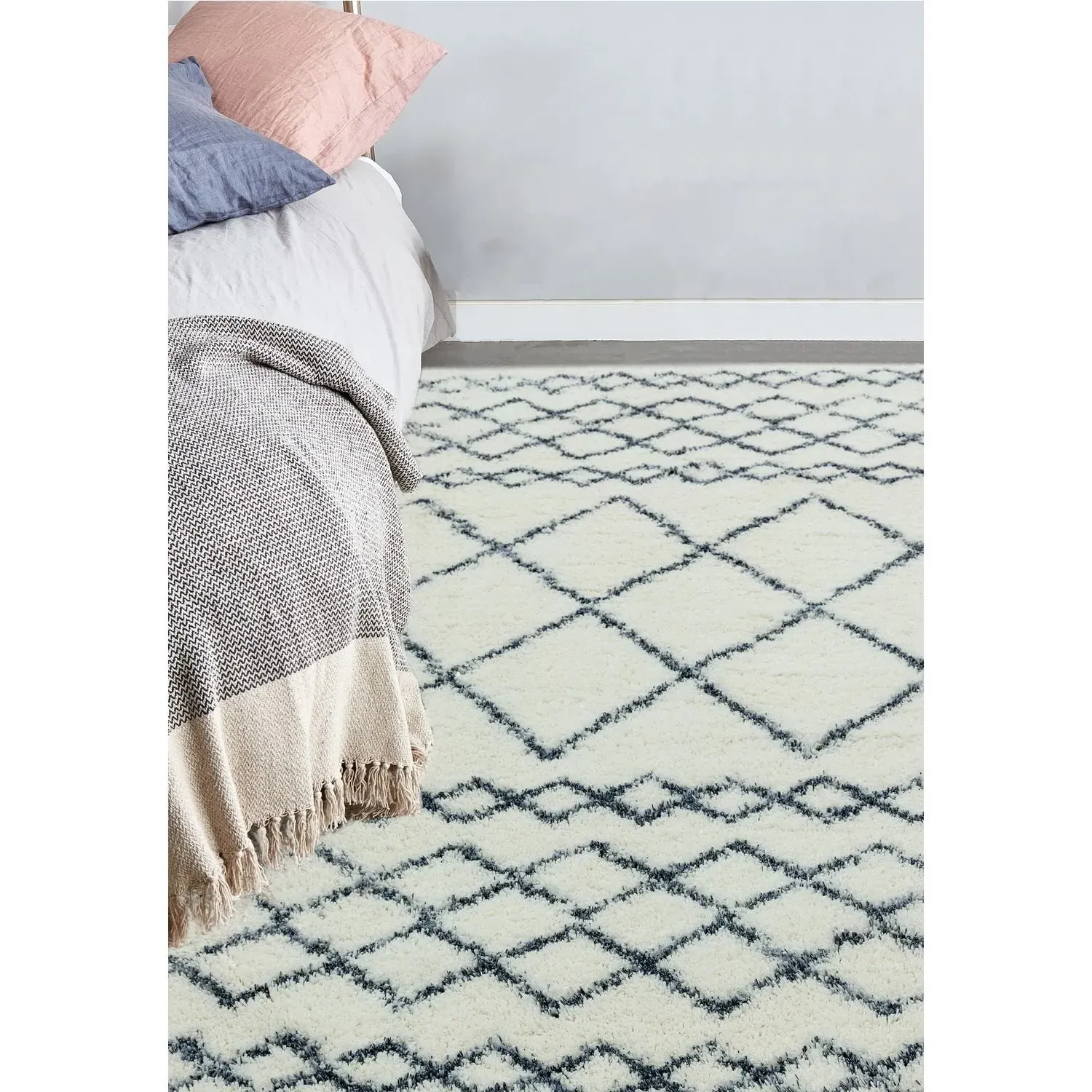 Runner Rug Moroccan Style - Cream, Polypropylene