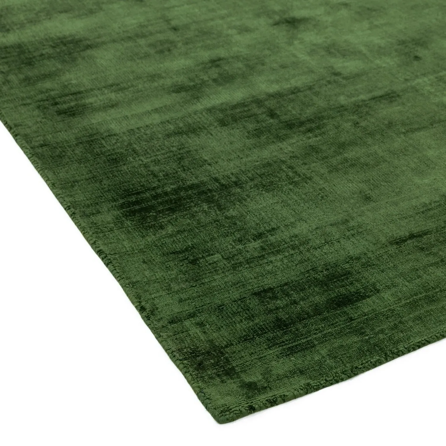 Runner Rug with Distressed Effect - Green, Viscose