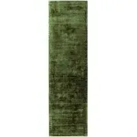 Runner Rug with Distressed Effect - Green, Viscose