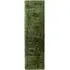 Runner Rug with Distressed Effect - Green, Viscose