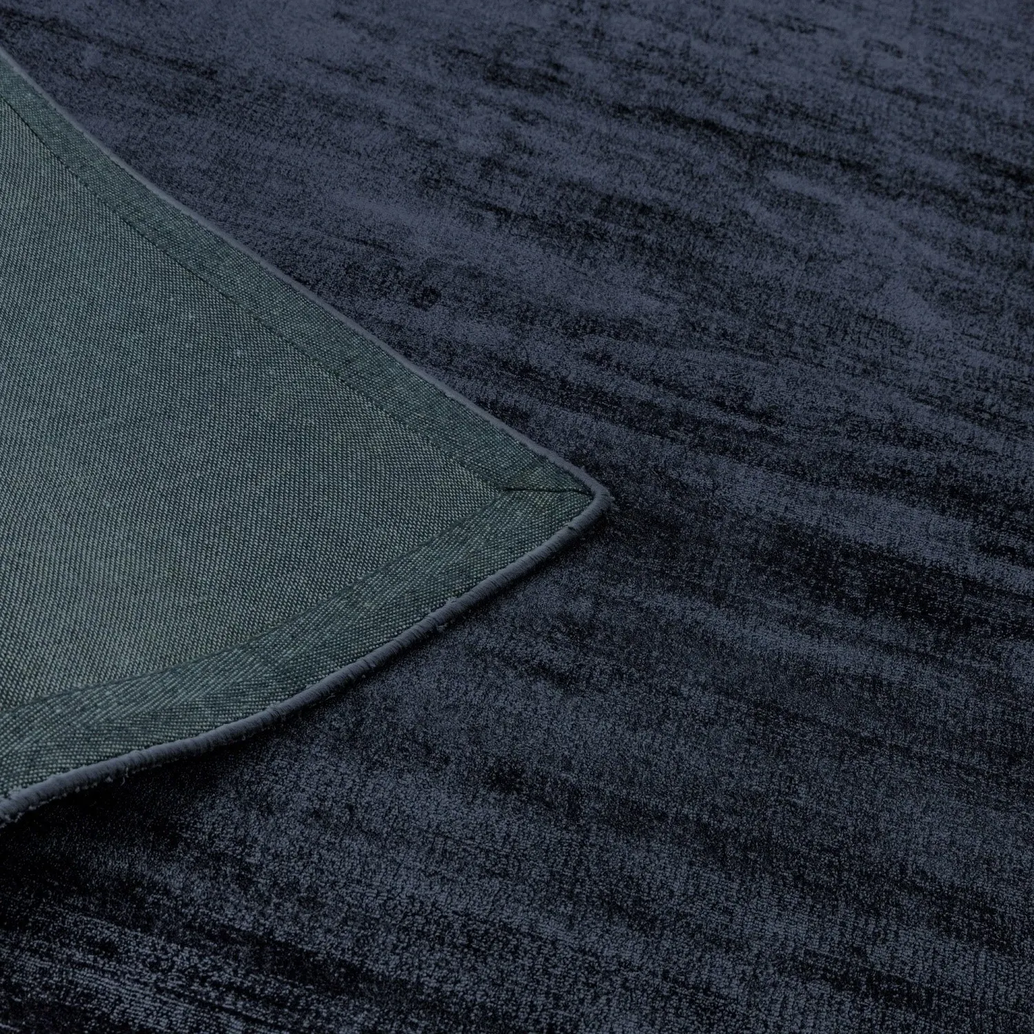 Runner Rug with Distressed Effect - Navy, Viscose