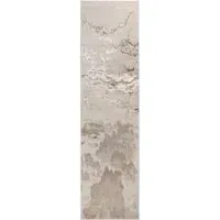 Runner Rug with Marble Effect - Beige, Polyester