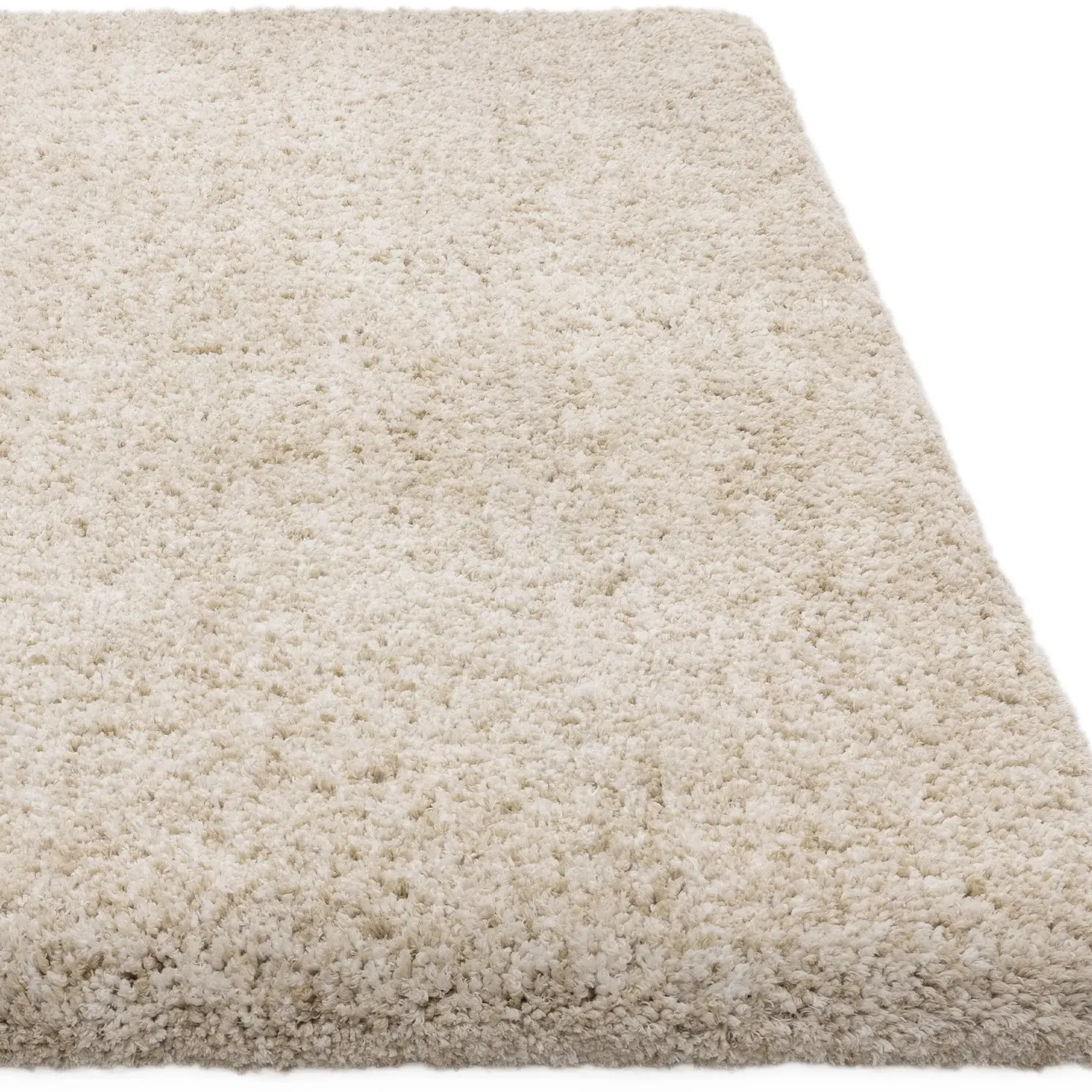 Shaggy Area Rug with High Pile - Beige, Microfibre