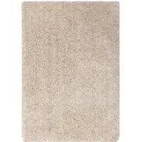 Shaggy Area Rug with High Pile - Beige, Microfibre