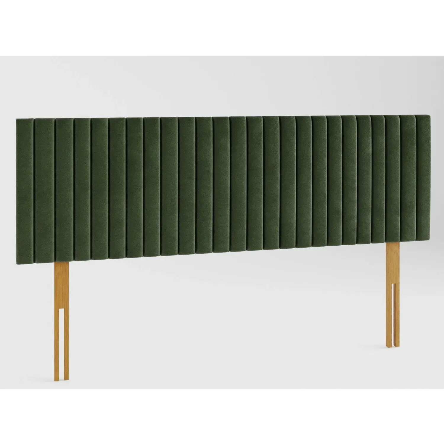 Super King Headboard Striped - Green, Velvet